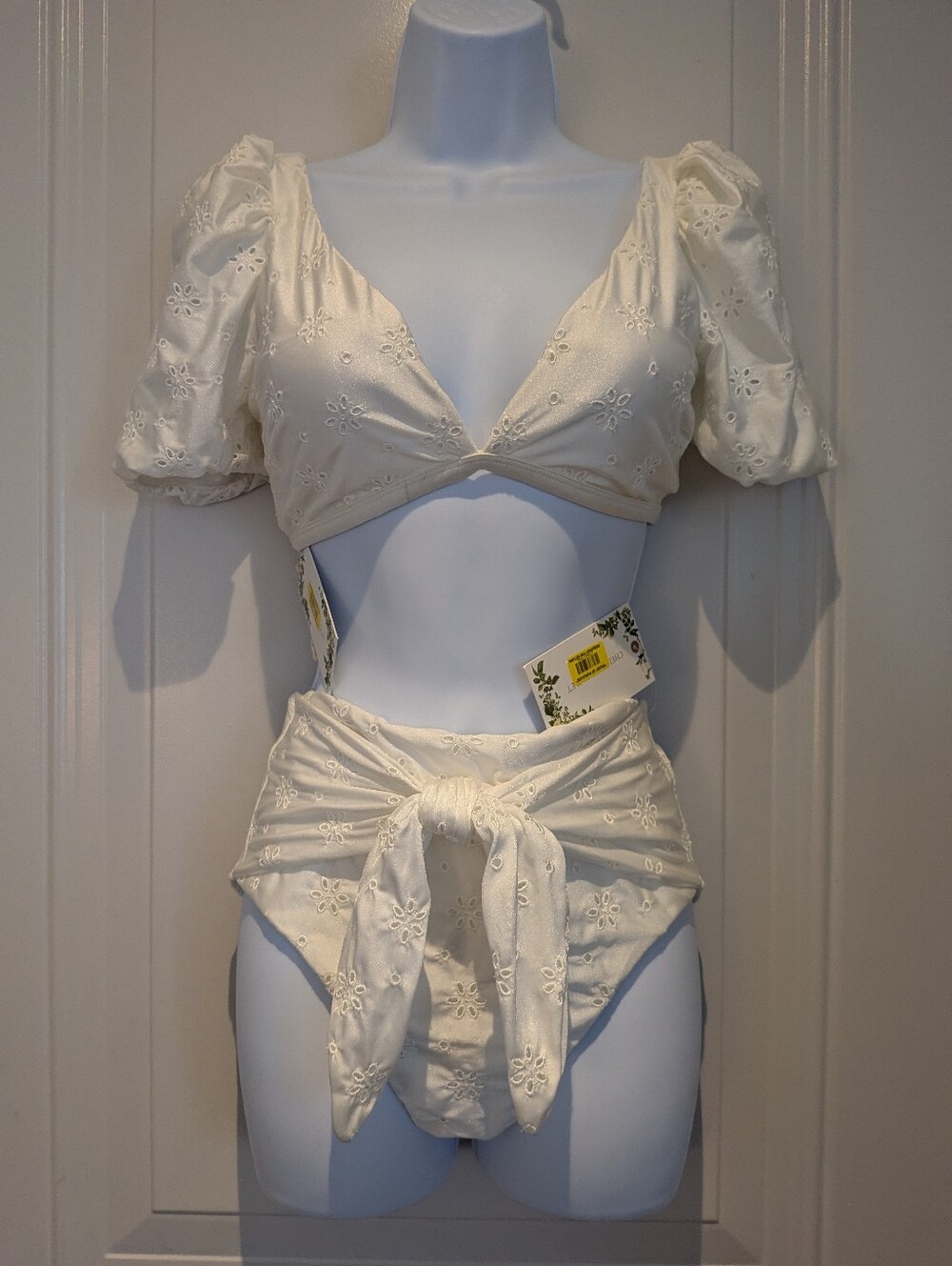 Chelsea & Violet Ivory Eyelet Bikini Set